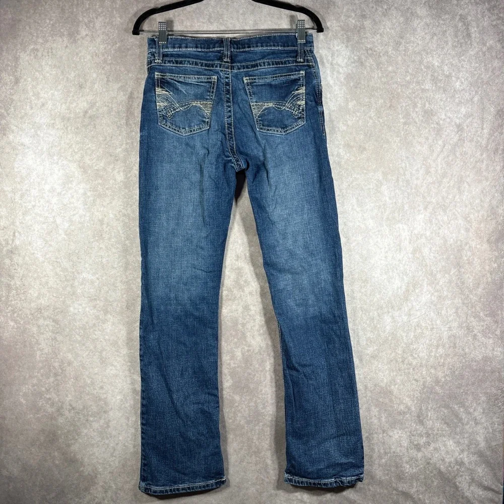 Wrangler 20X Jeans Boys Size 16 Regular Blue Straight Leg Adjustable Waist Denim